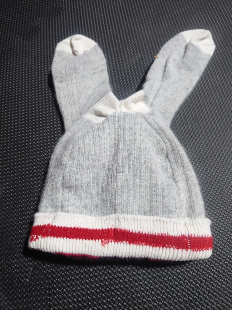Pookie Toque Bunny Hat - Grey, Red & Black - photo 3