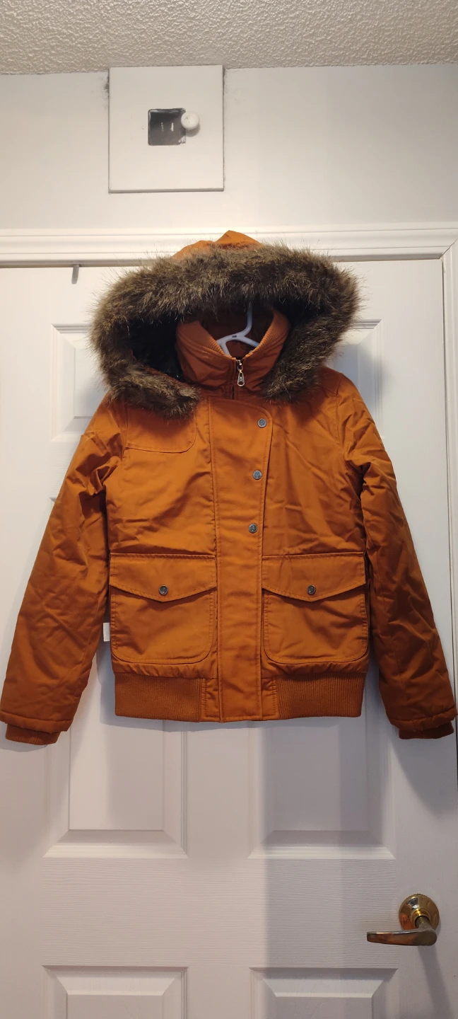 Faux-Fur Hooded Bomber Jacket - Size S