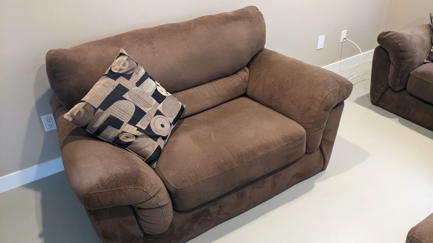 Brown Sofa Set-Price is for All Three Items Showing - photo 2