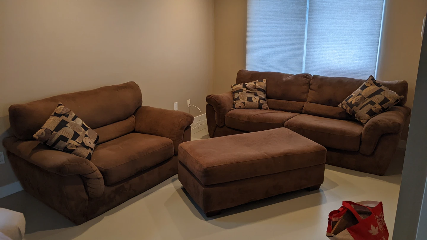 Brown Sofa Set-Price is for All Three Items Showing - photo 4