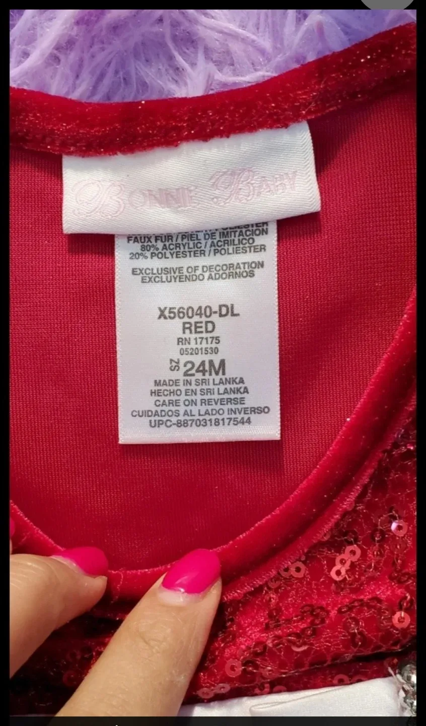 Bonnie Baby Red  Christmas Dress - Size 24M #Cleanout image indicator(4)
