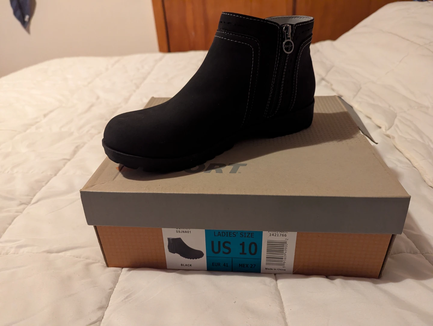 J Sport Black Ankle Boots - Size 10