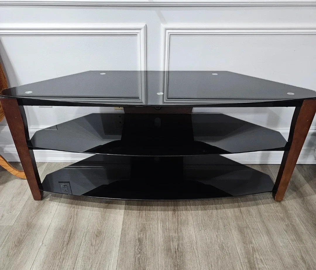 Black Glass TV Stand