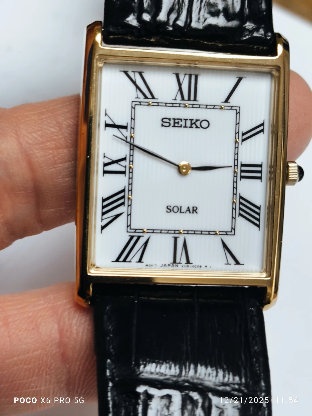 Seiko SUP880 Solar Watch, Black Leather Strap
