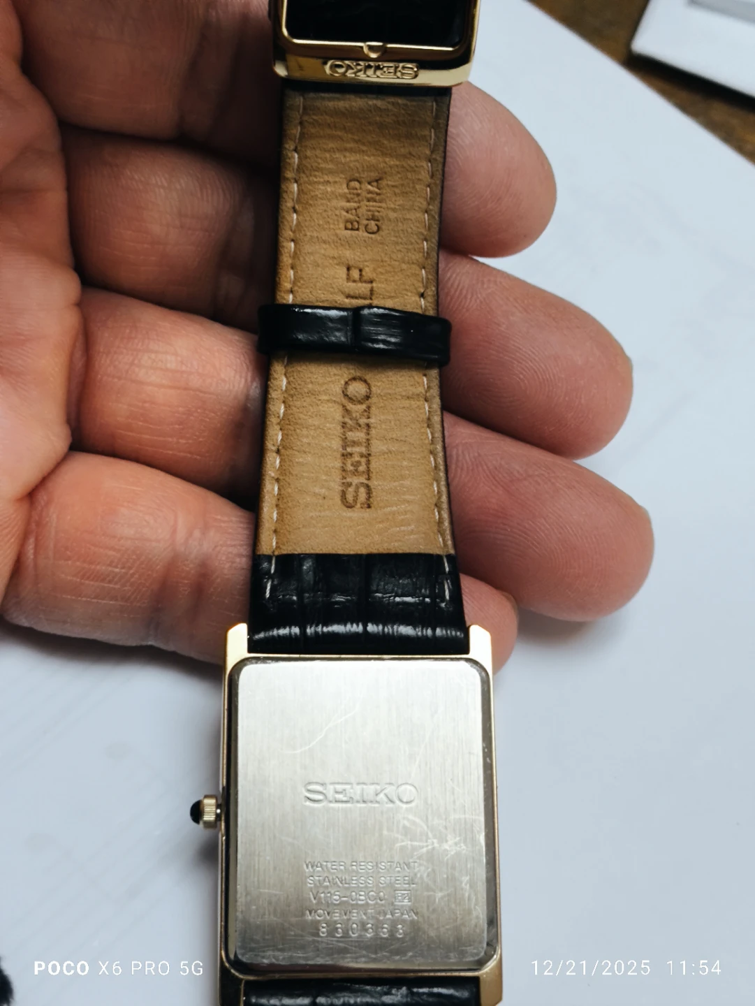 Seiko SUP880 Solar Watch, Black Leather Strap - photo 3