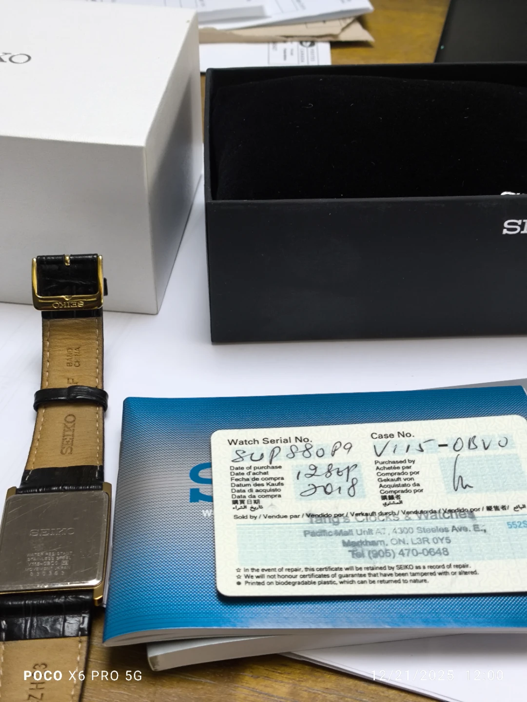 Seiko SUP880 Solar Watch, Black Leather Strap - photo 4