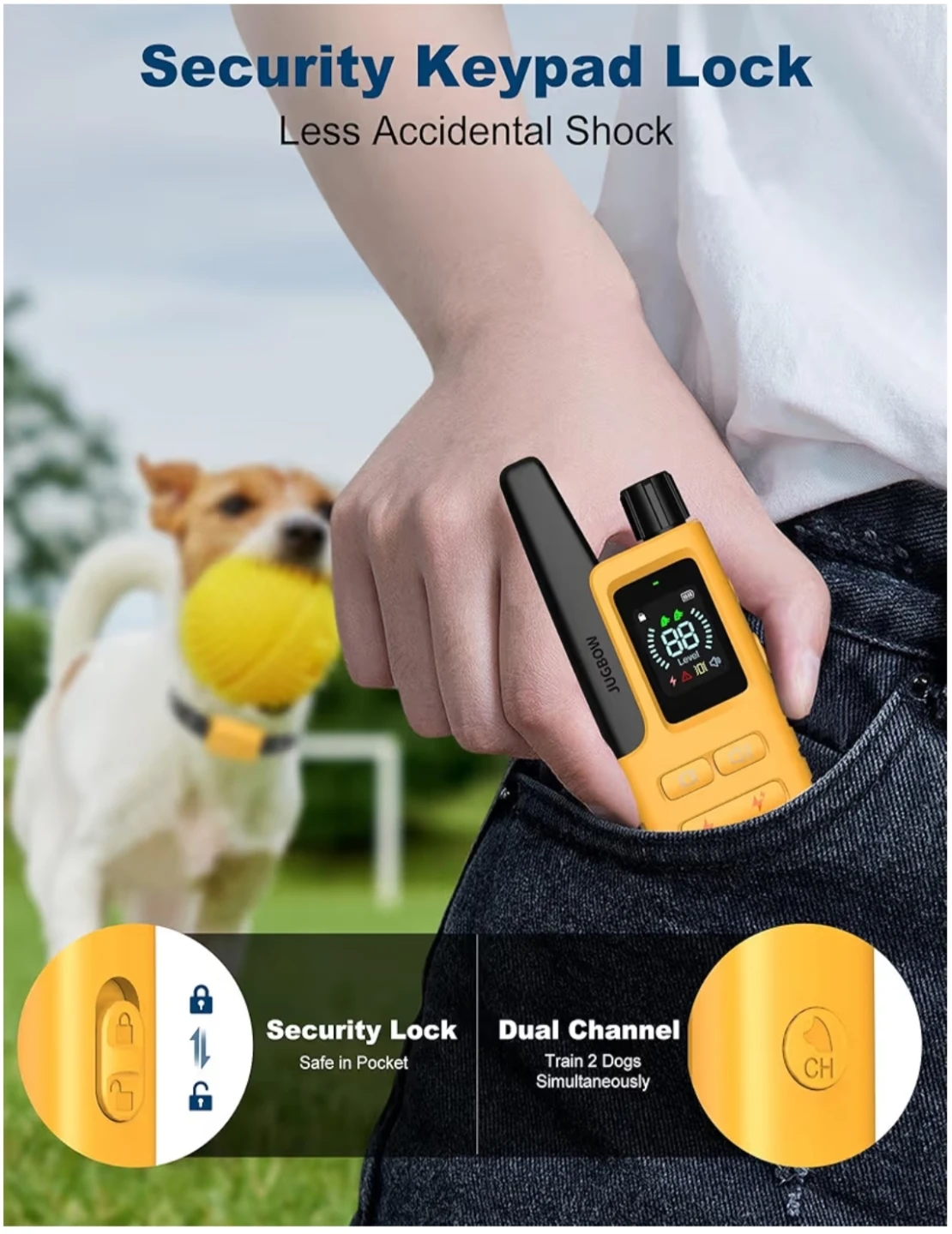 JUGBOW Dog Training Collar with Remote - Yellow - photo 3