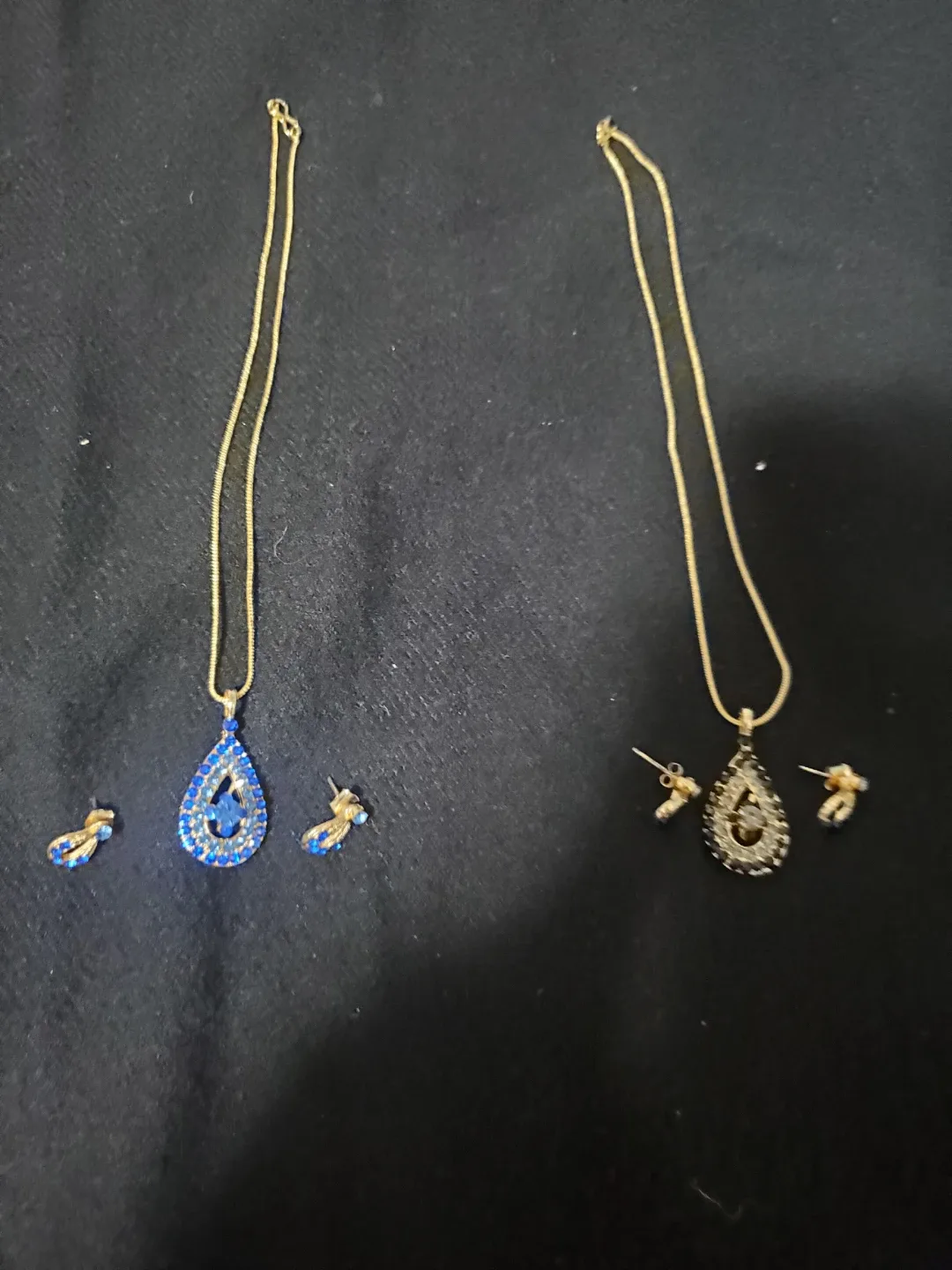 Necklace and Earring Set - Blue & Gold