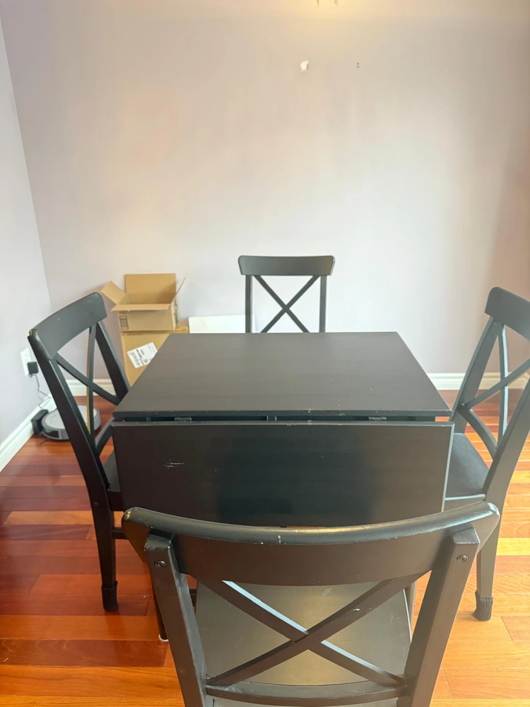 Black Dining Table with 4 Chairs