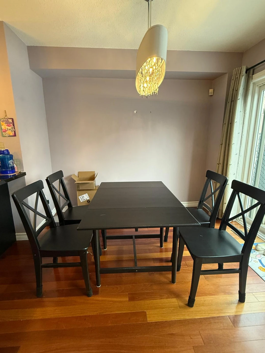 Black Dining Table with 4 Chairs - photo 2