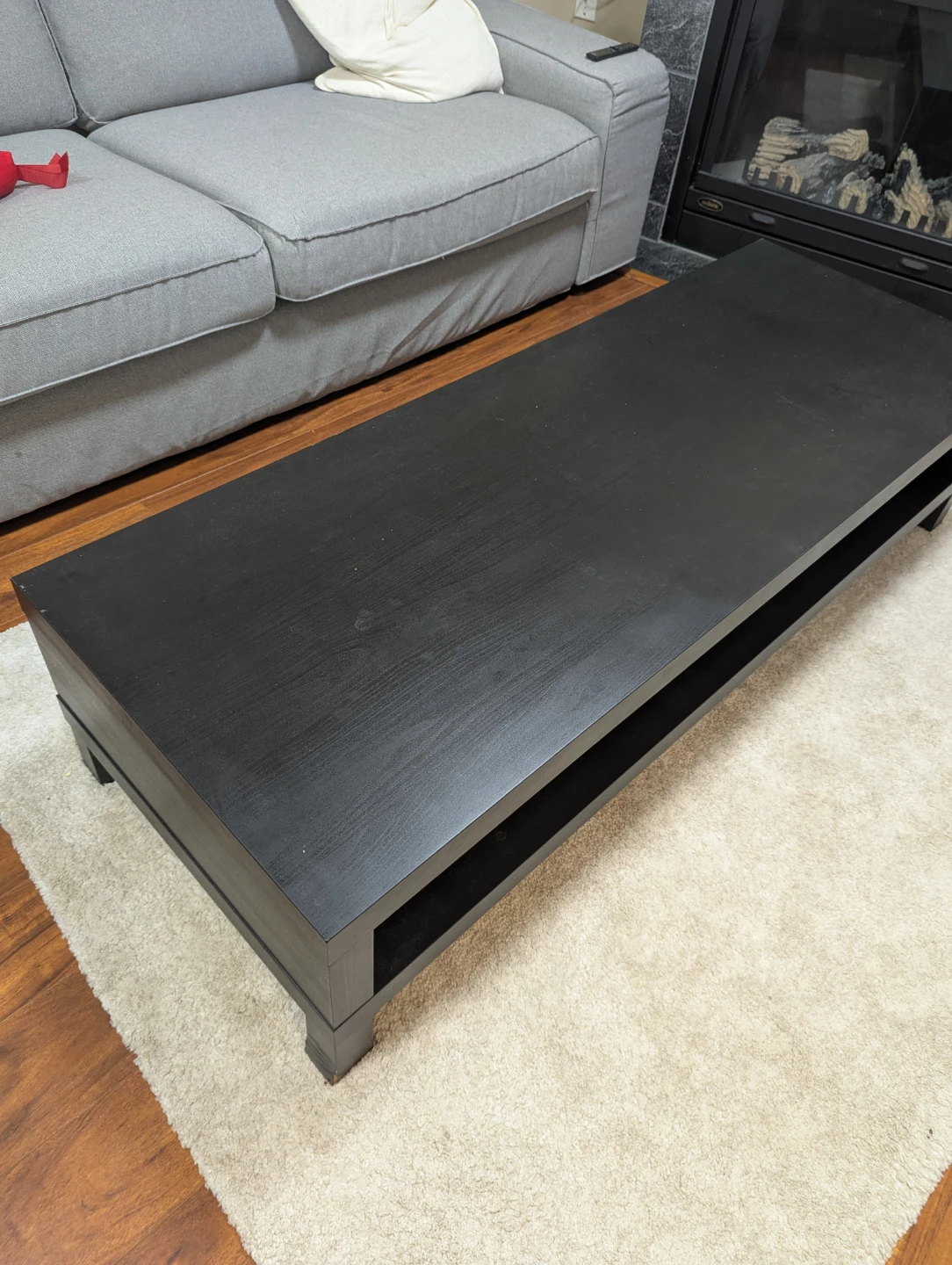 Black Coffee Table with Shelf