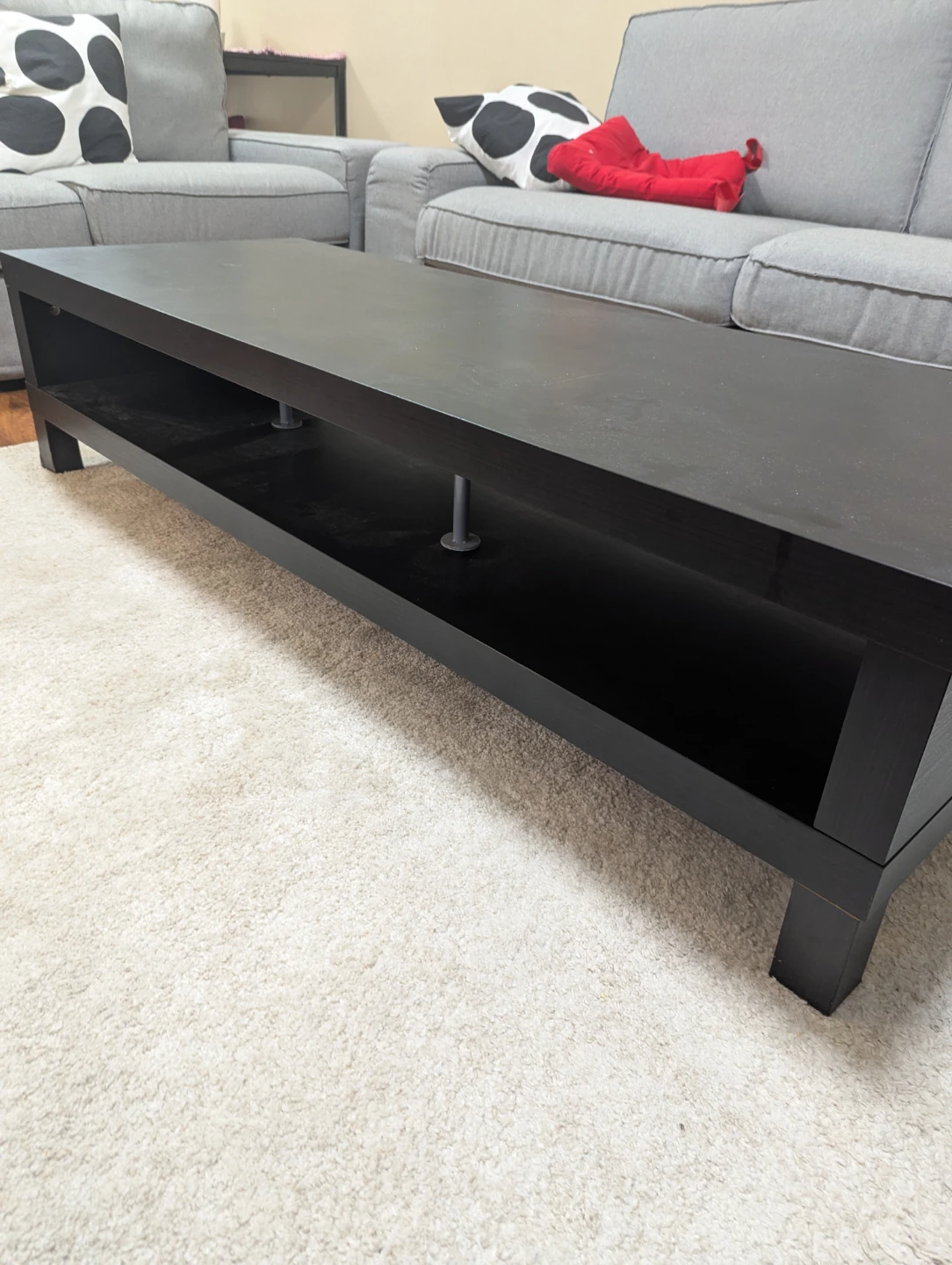Black Coffee Table with Shelf - photo 2