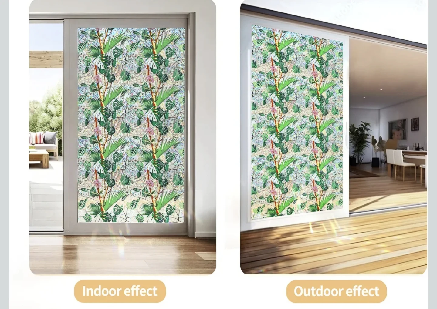 Window Privacy Film, Reusable (Leafy Wonder Rainbow) 17.5"x78.7" - photo 2
