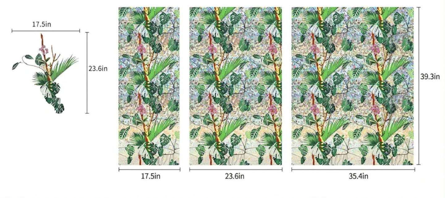 Window Privacy Film, Reusable (Leafy Wonder Rainbow) 17.5"x78.7" - photo 4