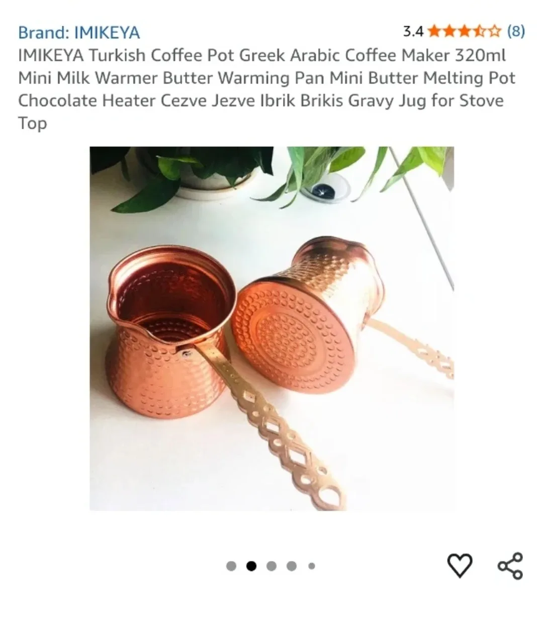 IMIKEYA Turkish, Greek Arabic Copper coffee Pot #Cleanout