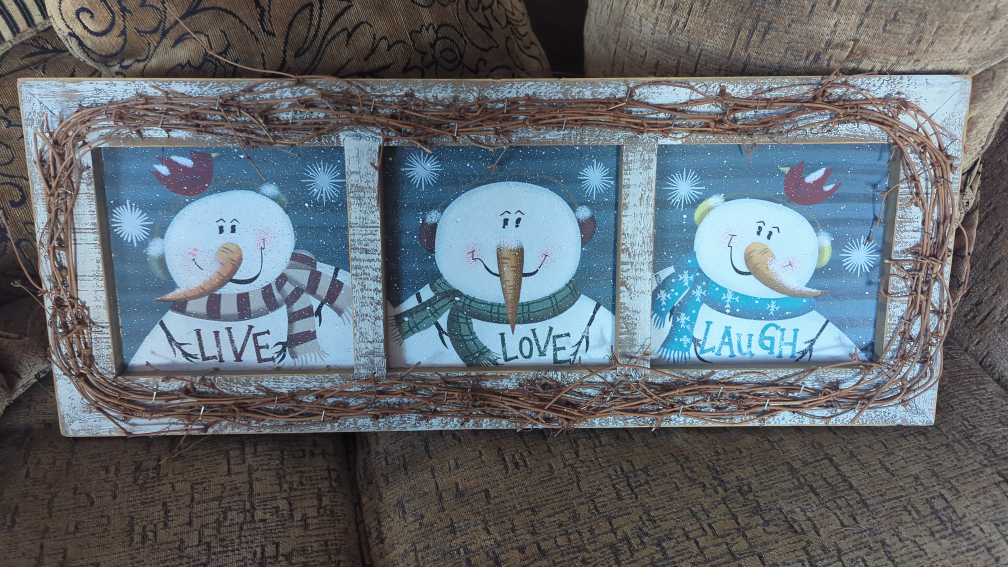 Snowman "Live Love Laugh" Wall Decor