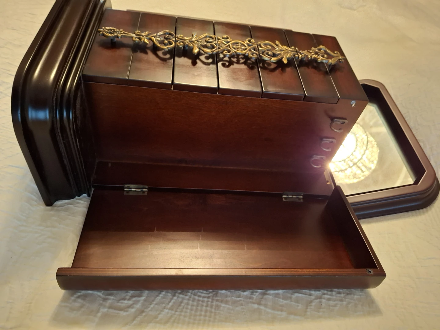 Wooden Jewelry Box with Mirror - photo 4