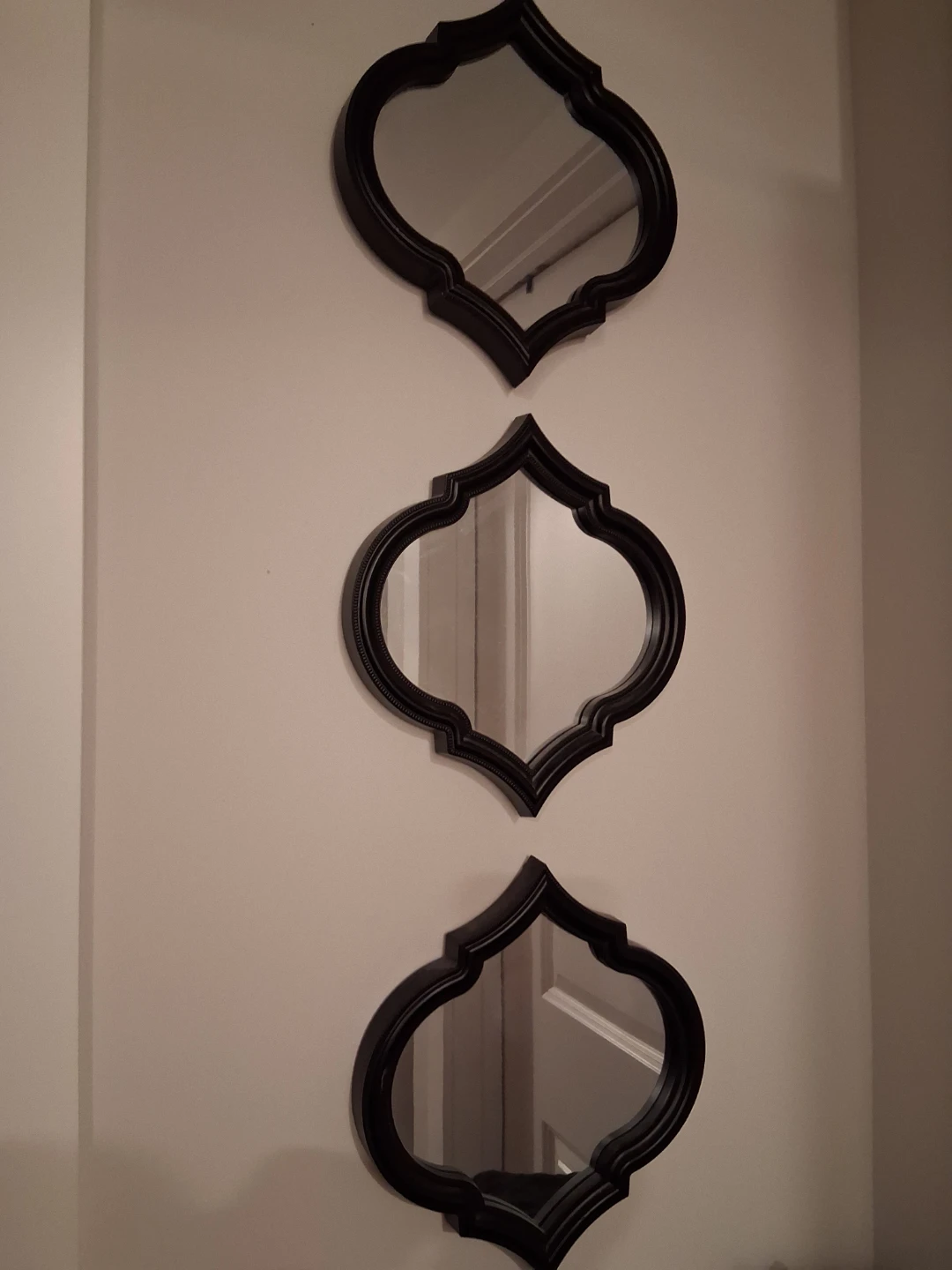 Set of 3 Black Decorative Wall Mirrors