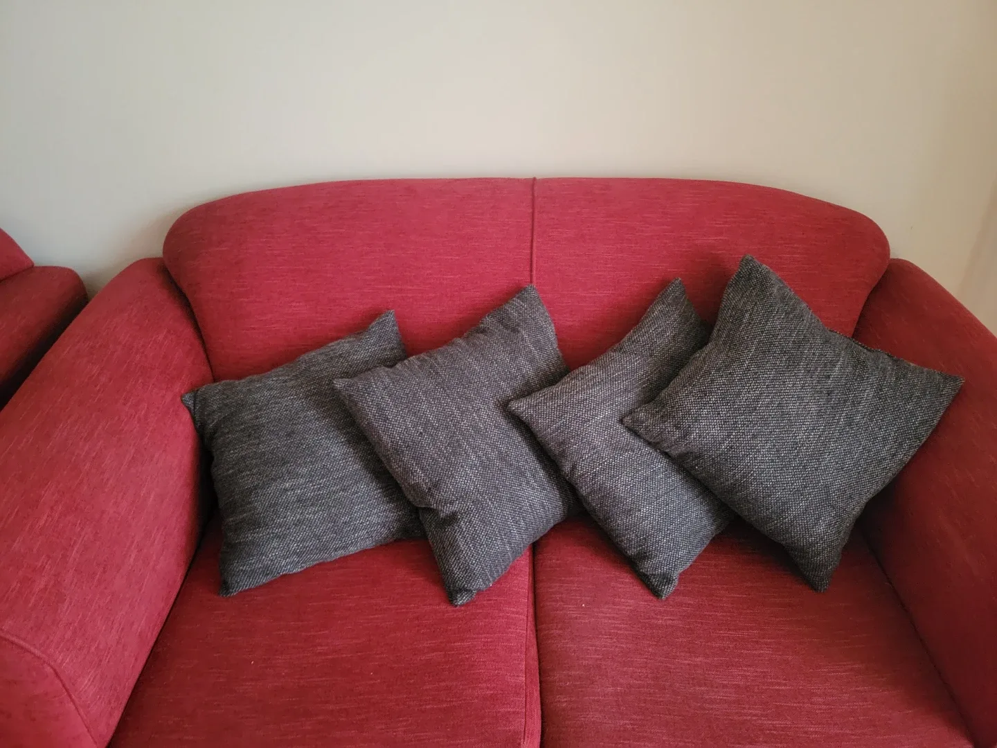 Set of 4 Grey Throw Pillows