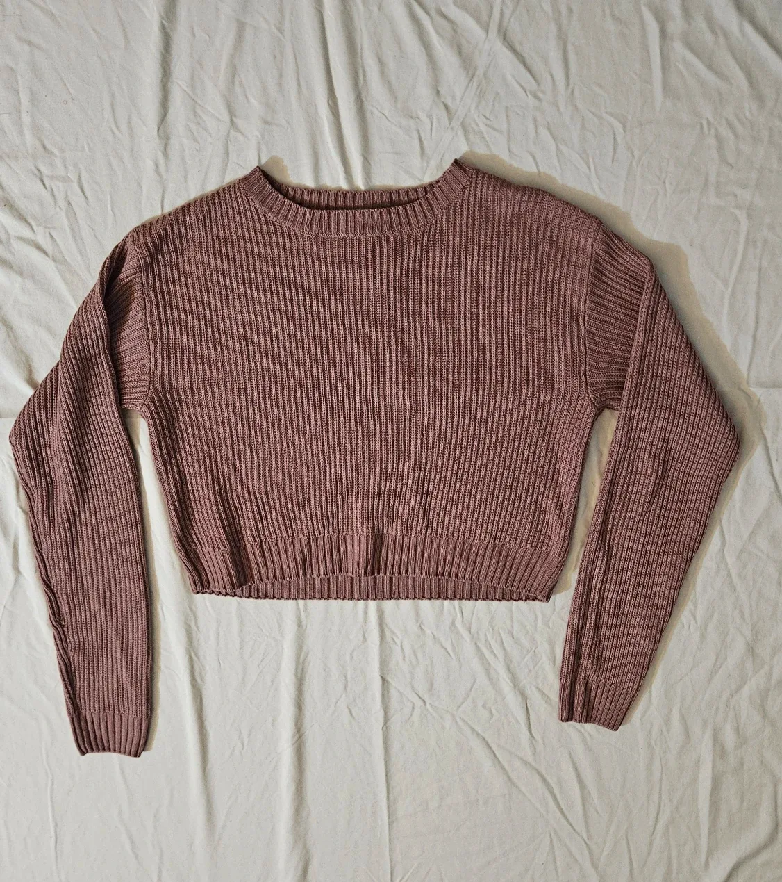 Dusry Rose Cropped Knit Sweater