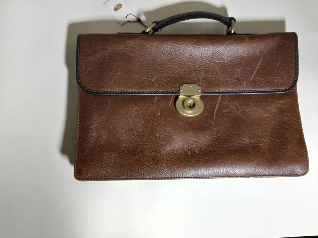 Fossil Estate Port Brief - Dark Brown Leather - photo 2