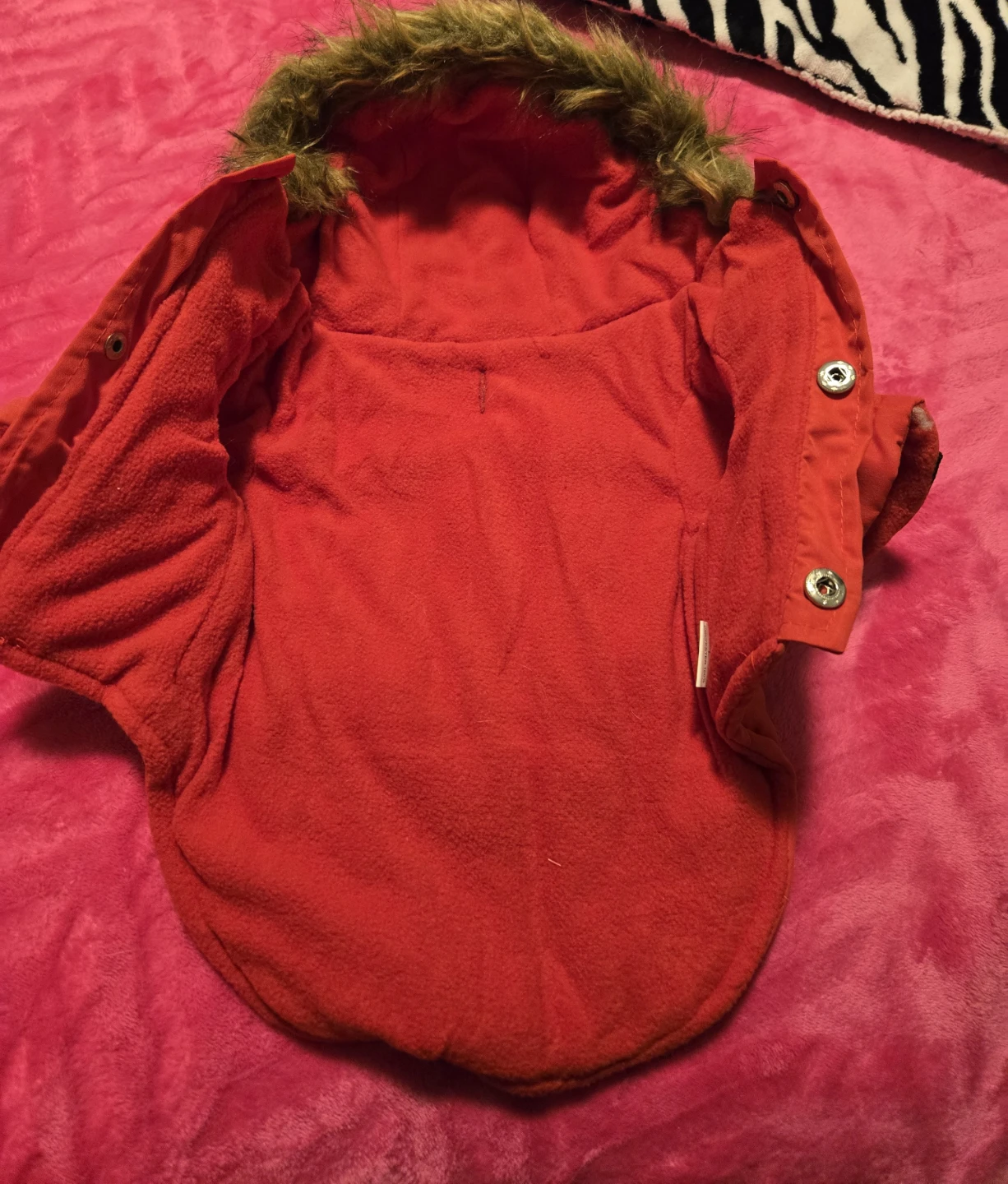 Red Dog Winter Coat with Fur Hood - photo 4