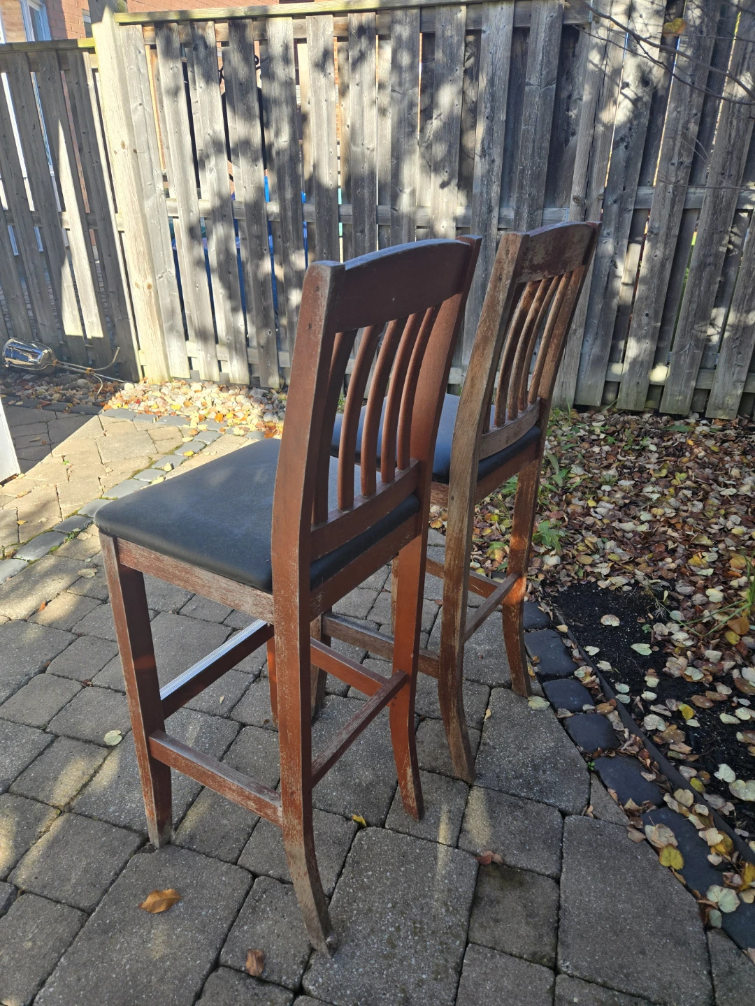 Pair of Wooden Bar Stools x2