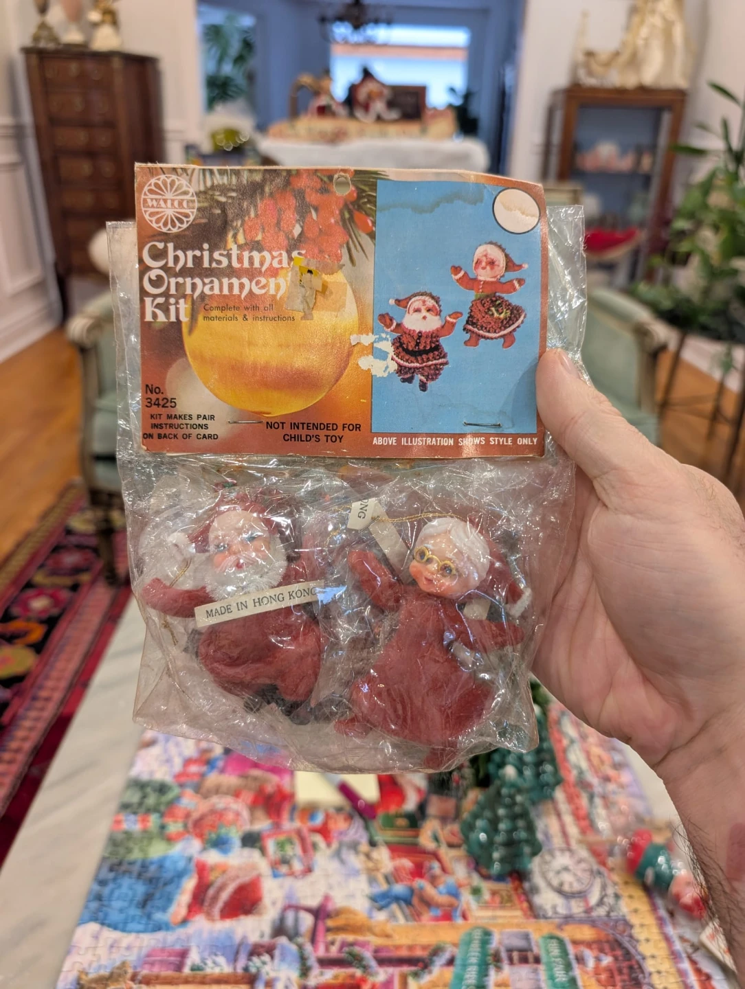 Vintage Walco Christmas Ornament Kit Santa and Mrs. CLAUS - photo 2