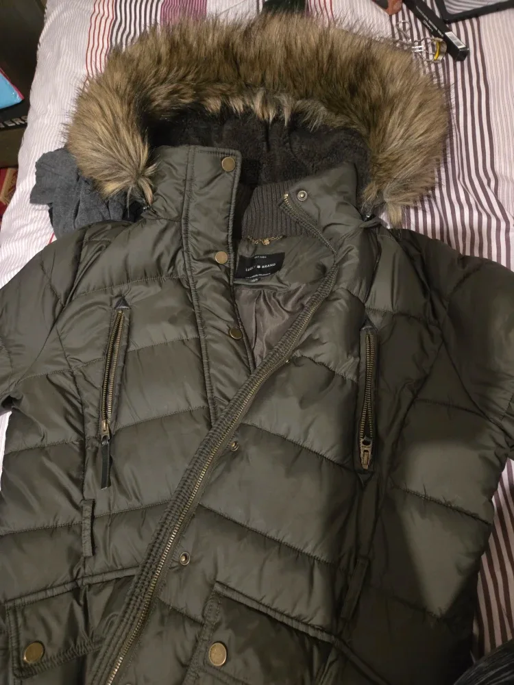 Lucky Brand Olive Green Puffer Jacket