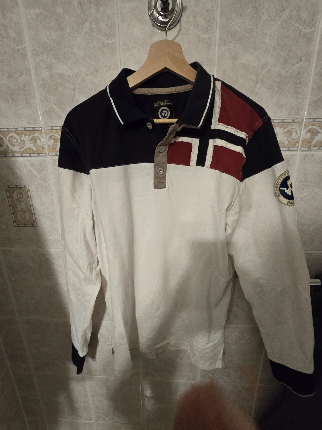 Napapijri Geographic Long Sleeve Polo Shirt size M- L