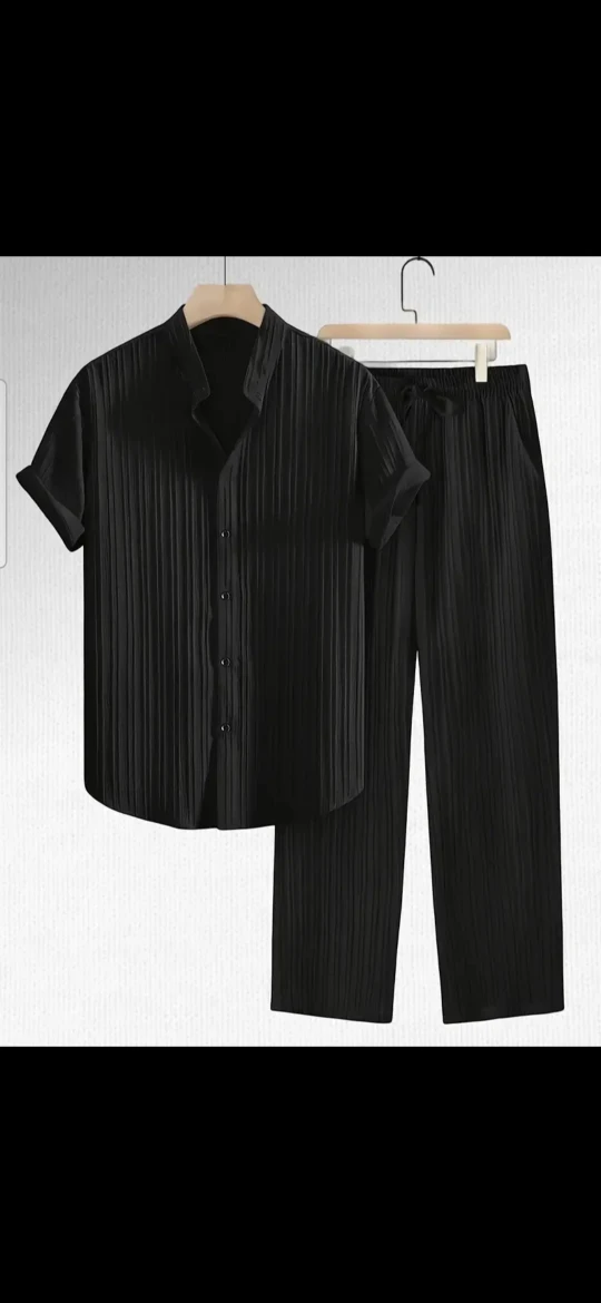 Plissé Shirt & Pants Set - photo 3