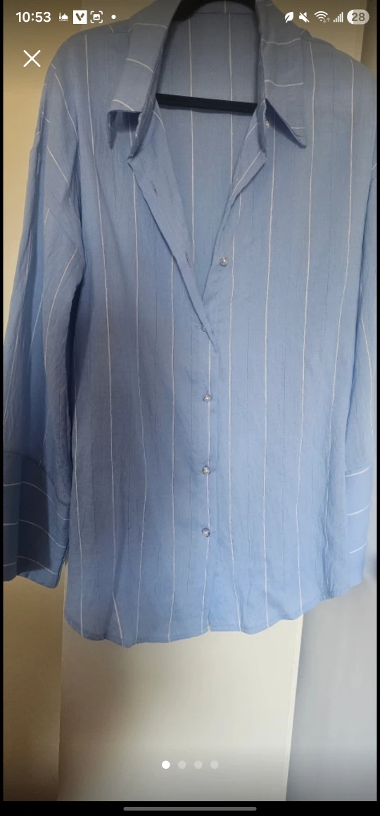 #cleanout Light Blue Striped Blouse