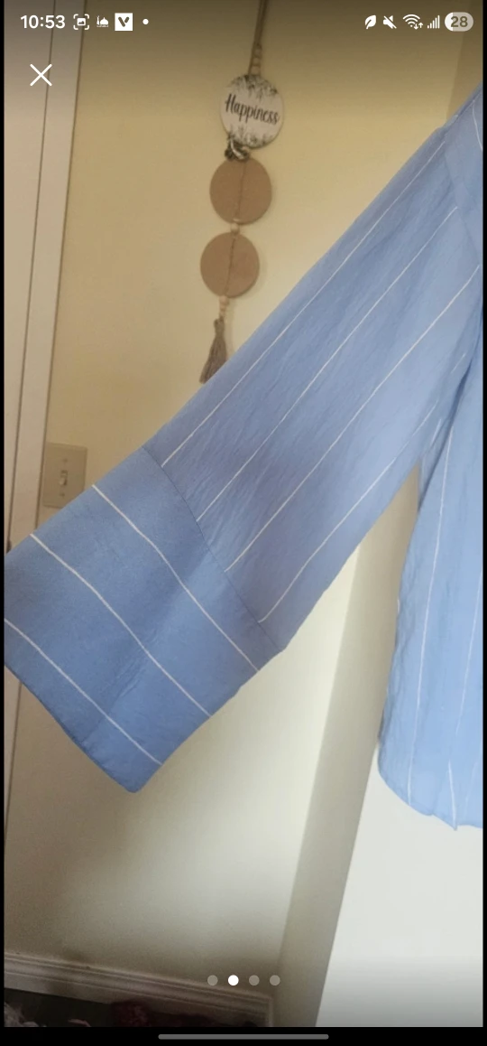 #cleanout Light Blue Striped Blouse - photo 2