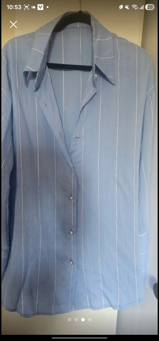 #cleanout Light Blue Striped Blouse - photo 3
