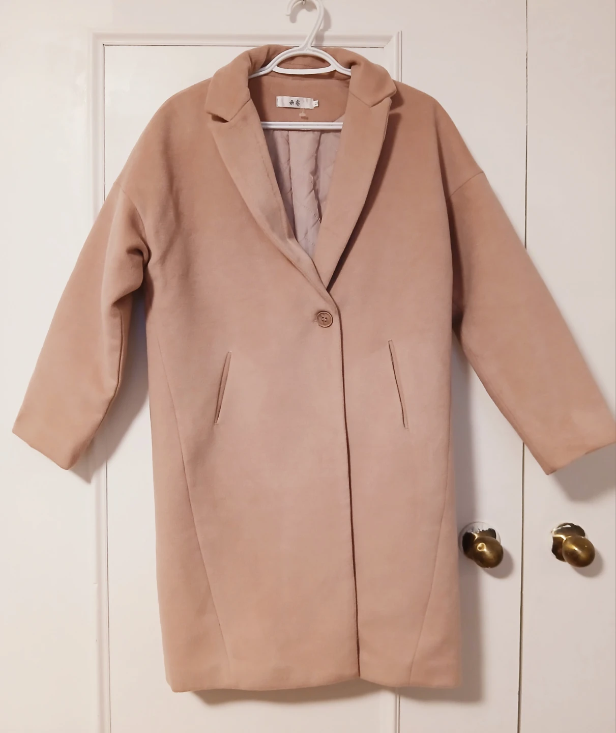 Women Medium Pink One-Button Coat Duorui