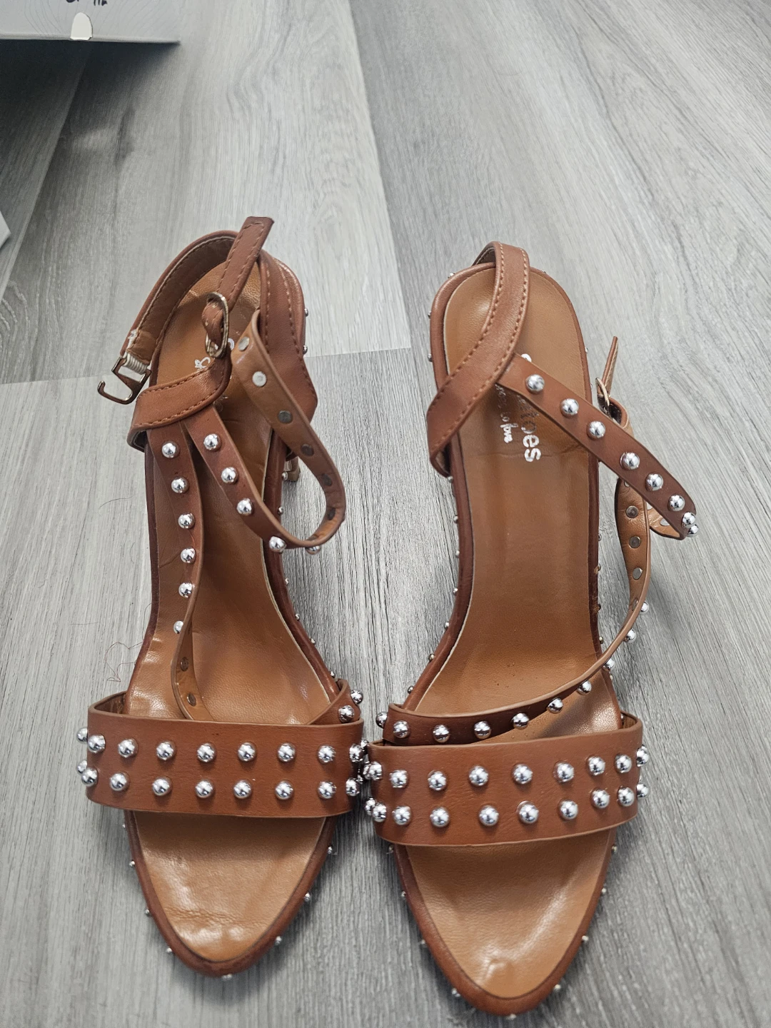 Brown Studded Heels - Size 7