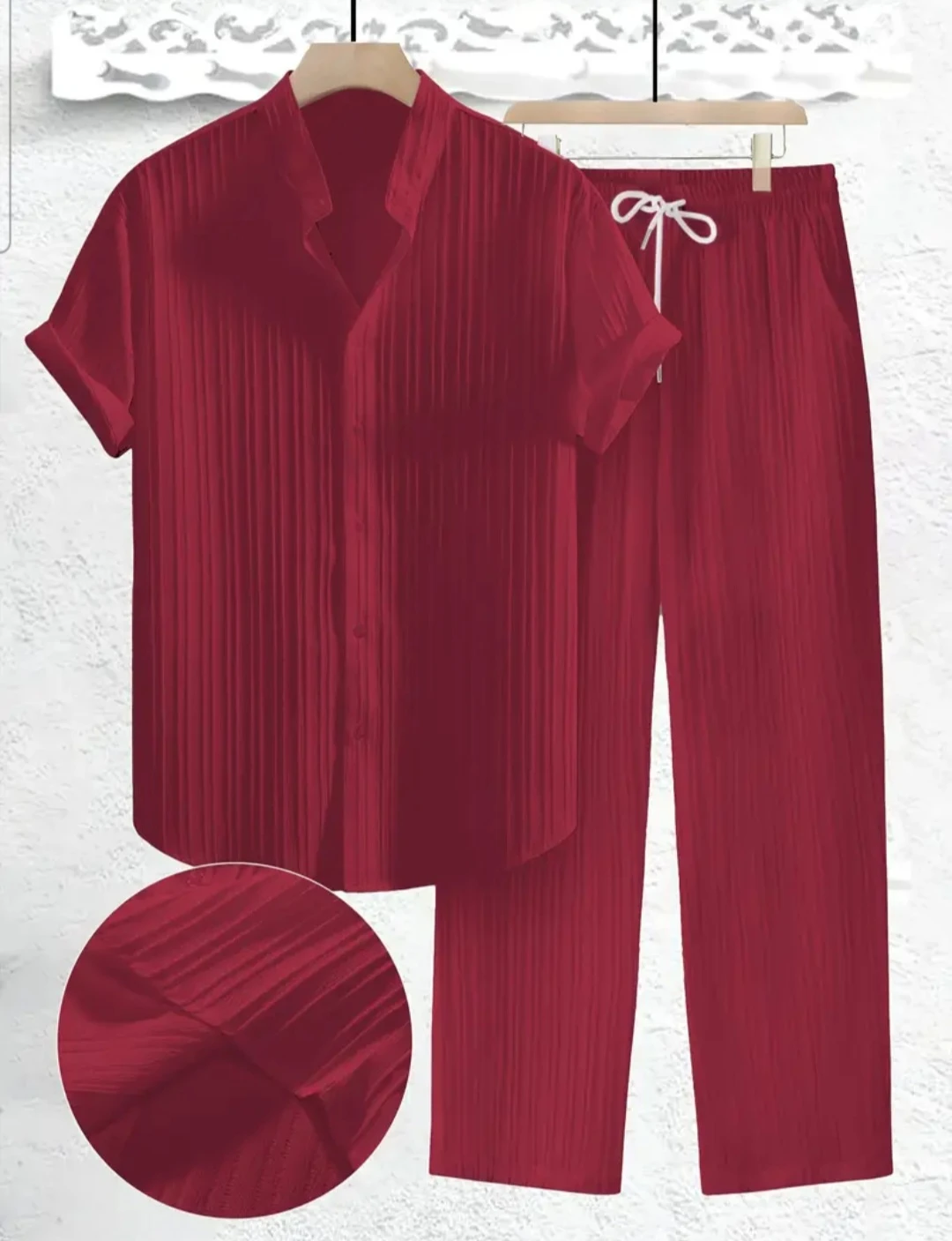 Plissé Shirt & Pants Set - photo 5