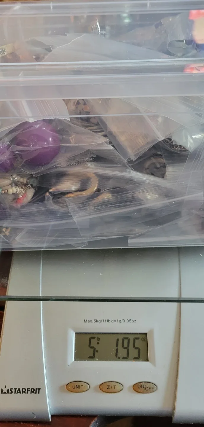 Over 5 pounds of Washed and Bagged Wearable Jewelry