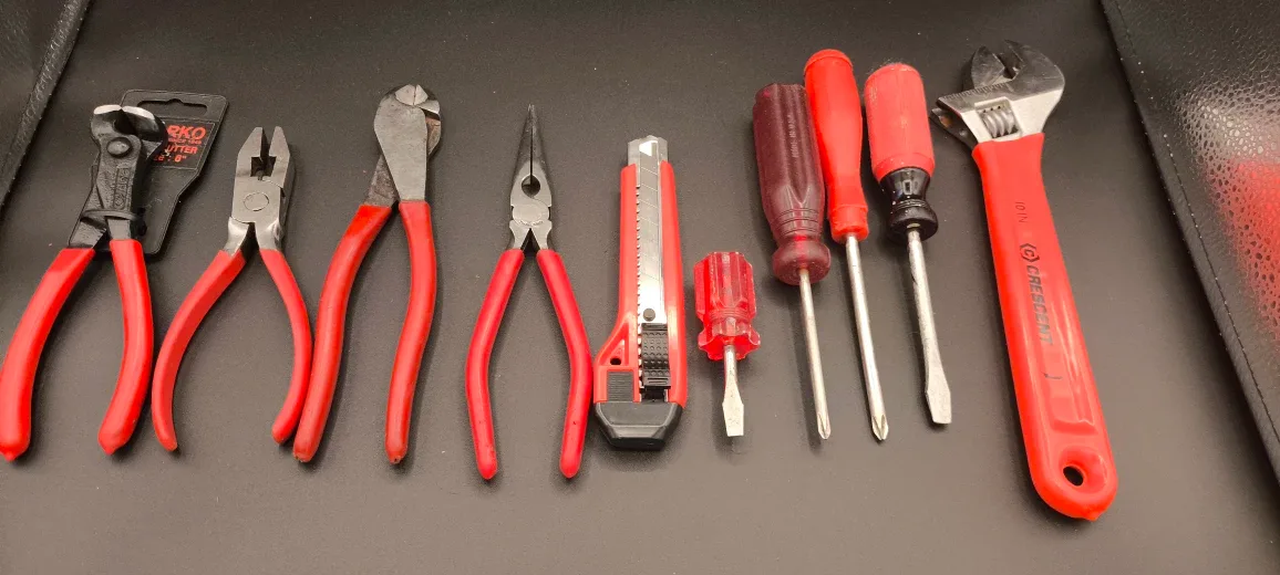 Mixed Tool Set - Pliers, Screwdrivers, Wrench
