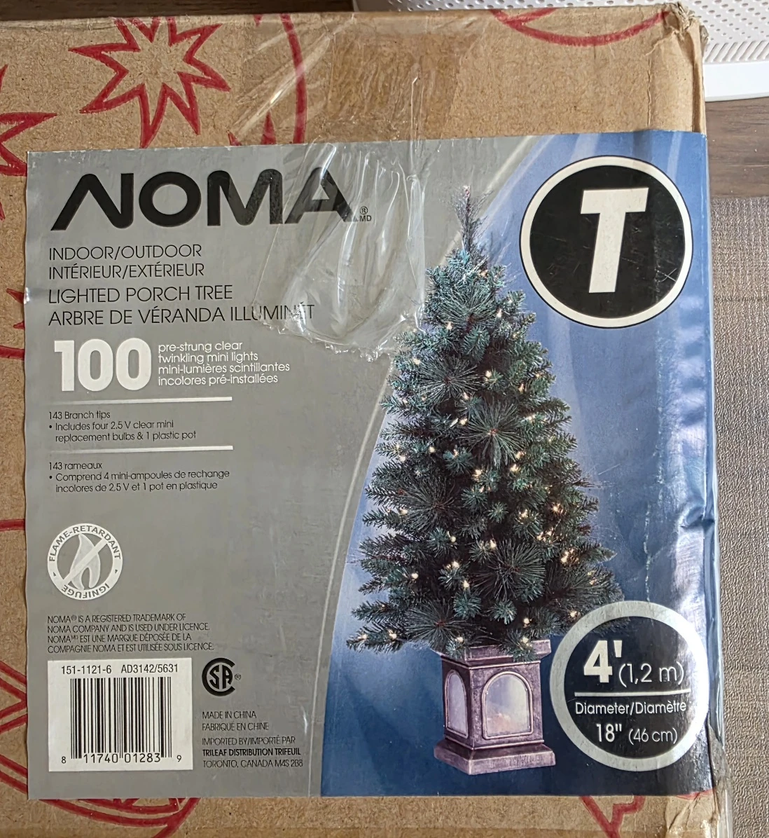 NOMA 4ft Lighted Porch Tree - Indoor/Outdoor