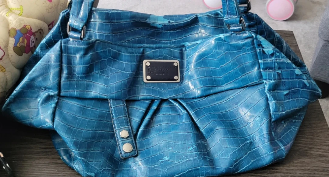 Marc by Marc Jacobs Blue Croc Embossed Satchel