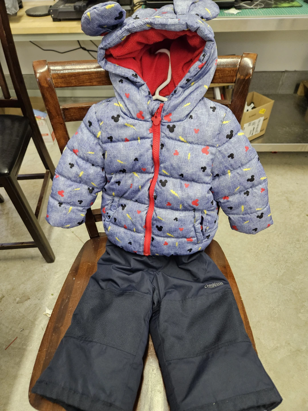 Disney MickeyJacket 12-18M and Oshkosh Snowpants 18M