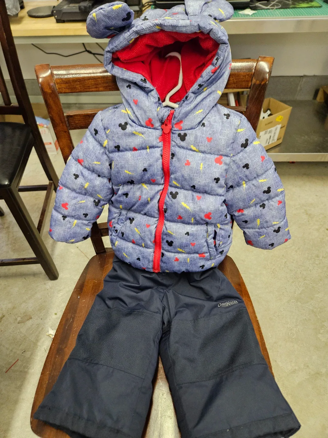 Disney MickeyJacket 12-18M and Oshkosh Snowpants 18M