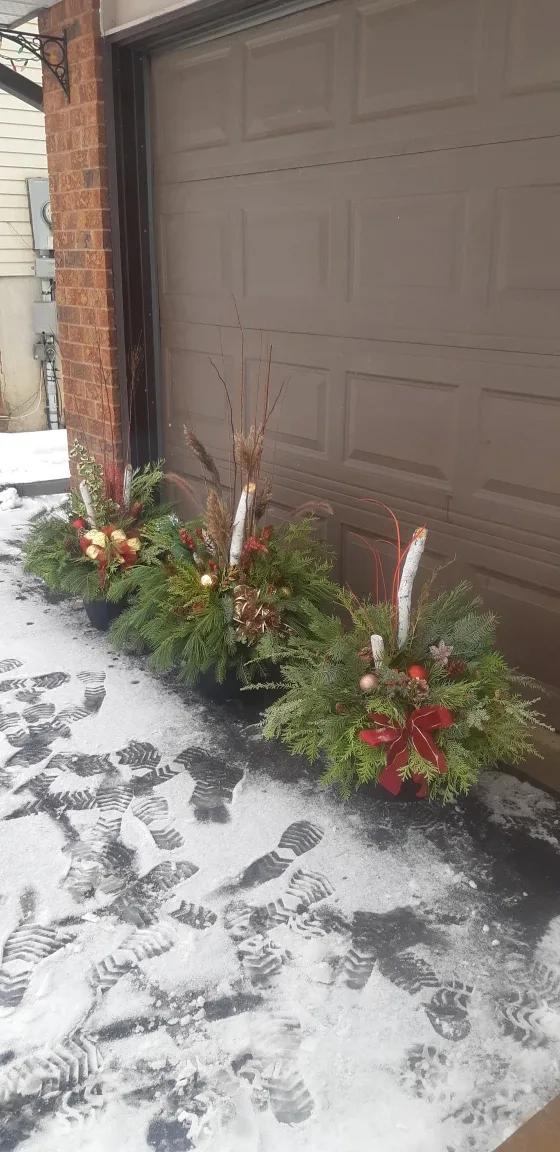 Outdoor Christmas Planters