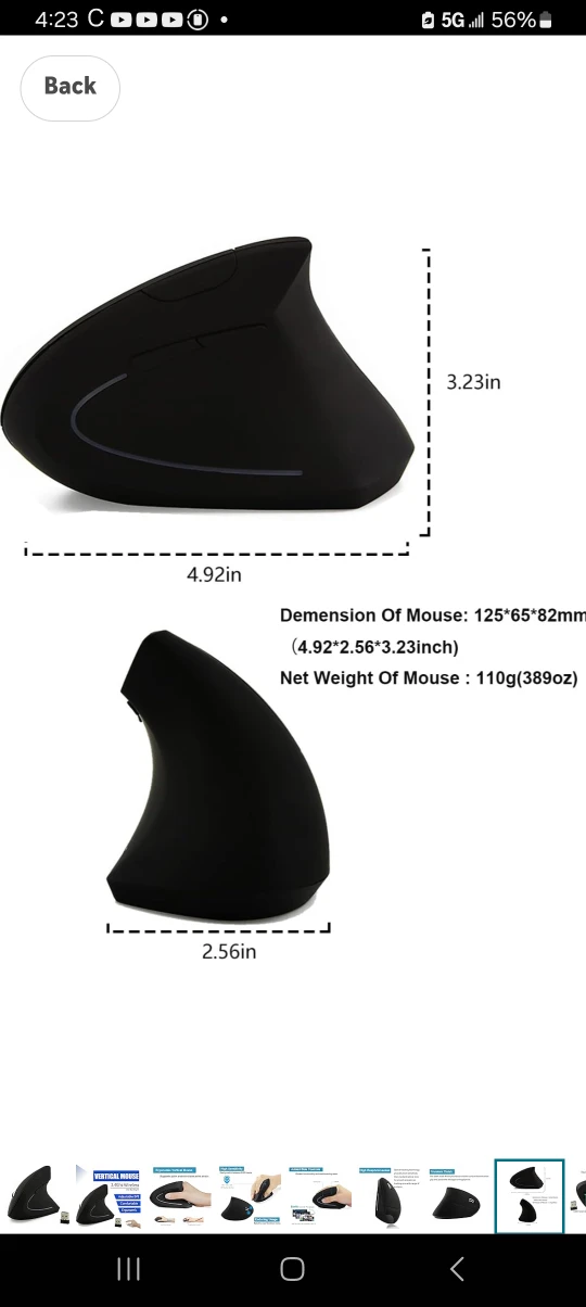 2.4Ghz Wireless Vertical Mouse - Ergonomic Design - photo 5