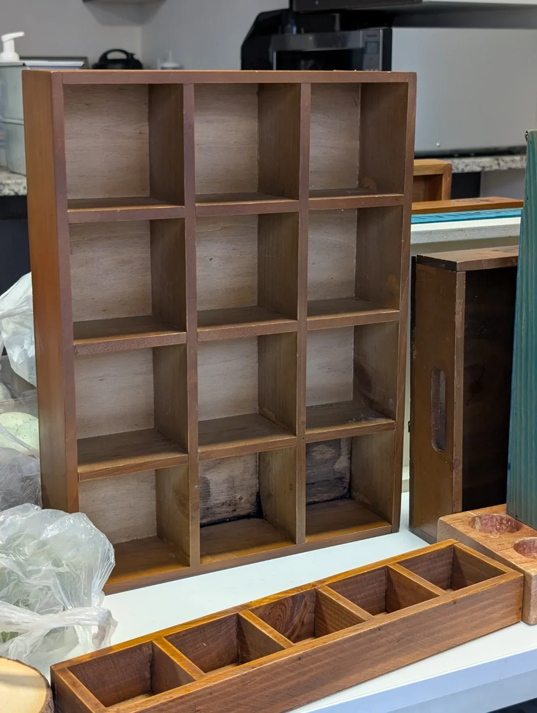 Assorted Wooden Display Shelves & Decor image indicator(7)