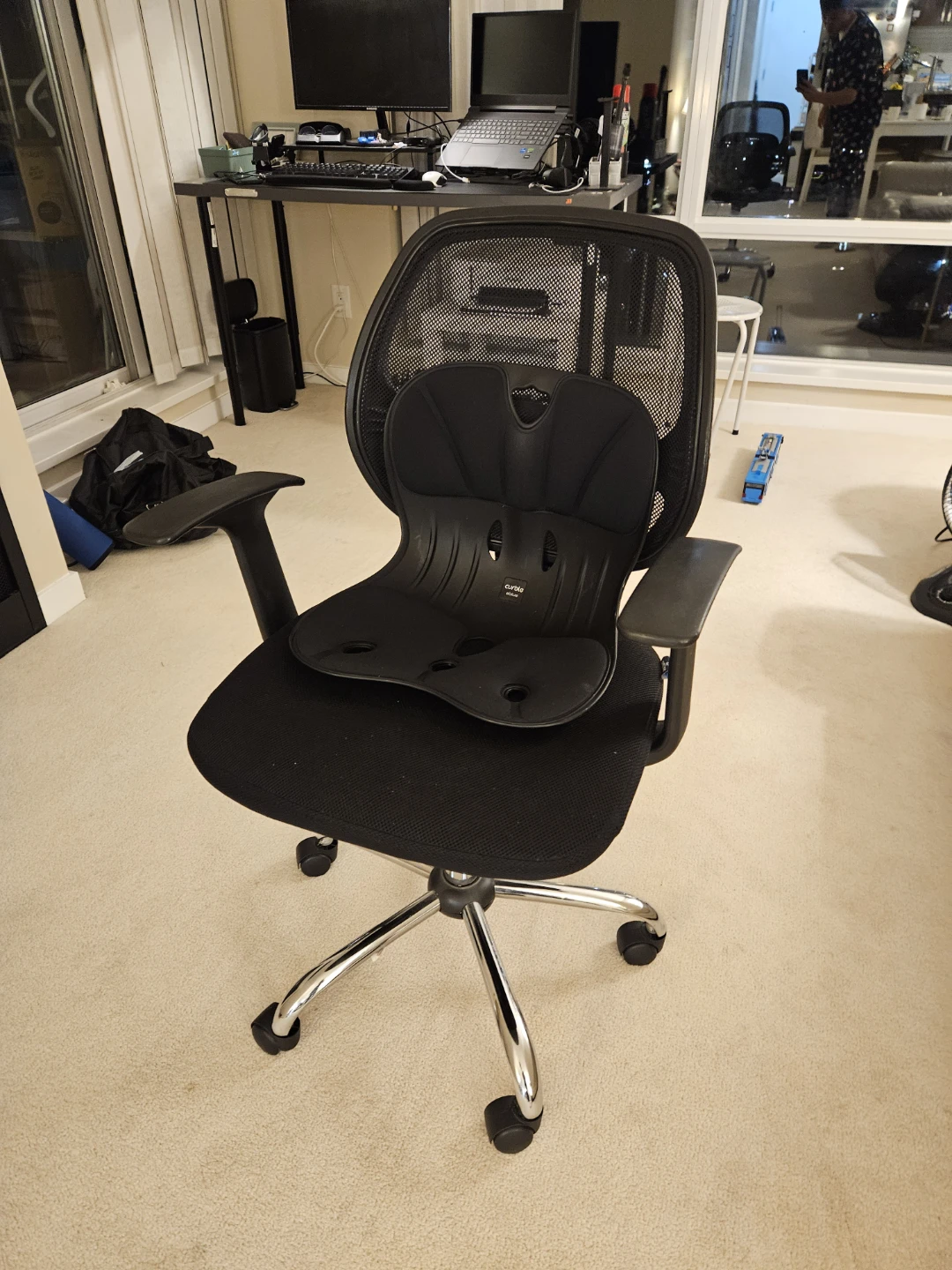Black Office Chair with Lumbar Support