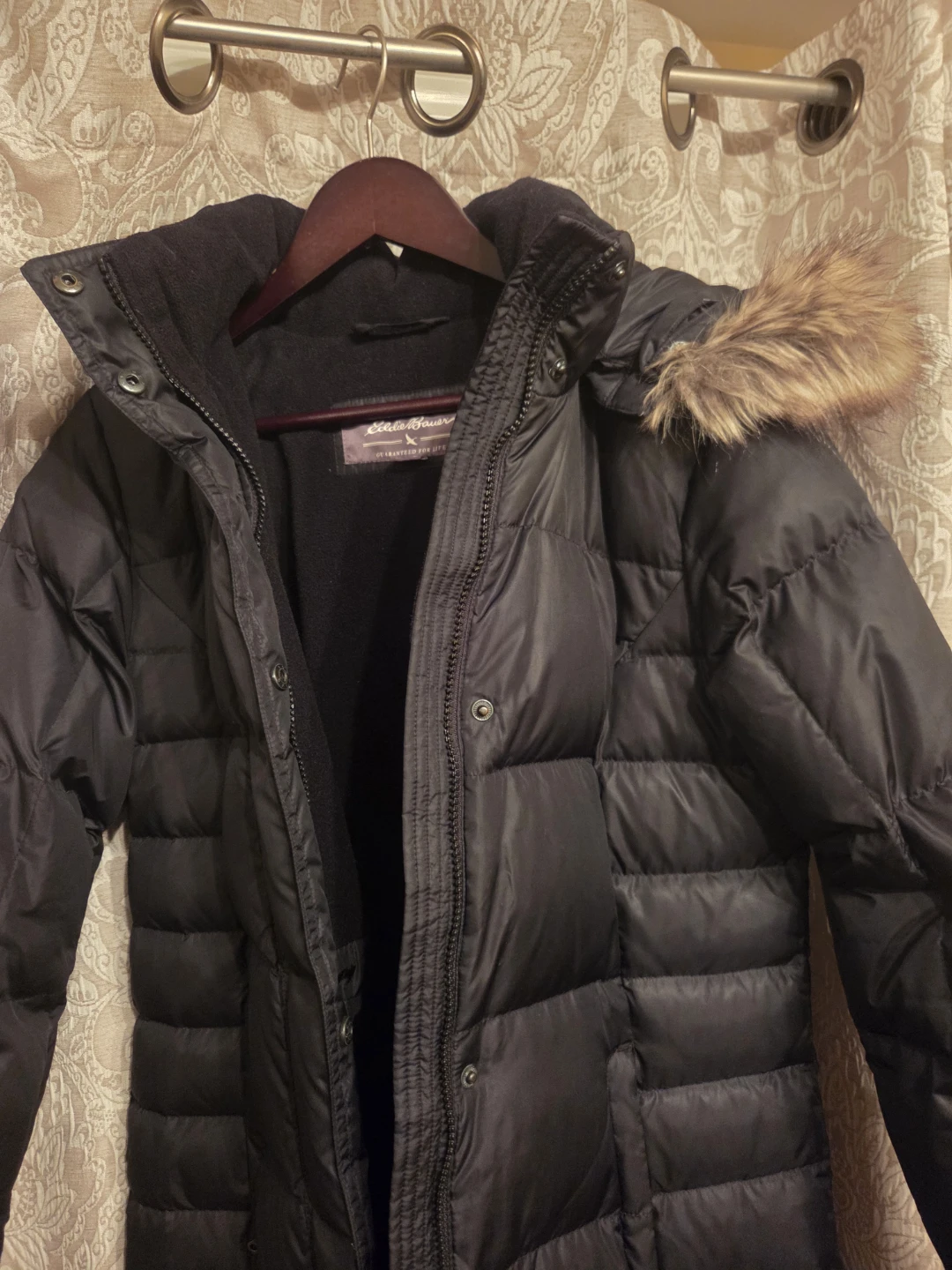 Eddie Bauer Black Down Parka Coat - S - photo 2