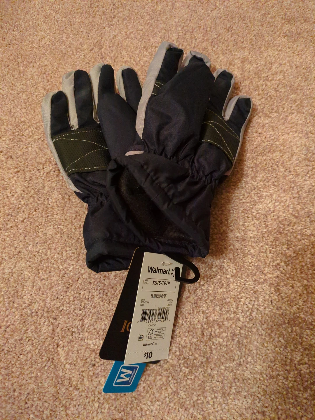 New Walmart Kids' Ski Gloves - Size XS/S