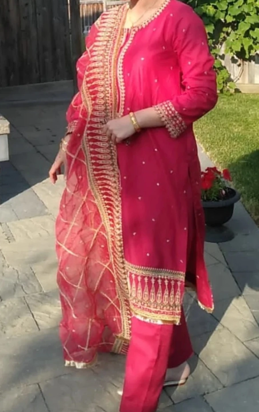Salwar Kameez Suit - Pink & Gold